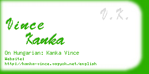 vince kanka business card